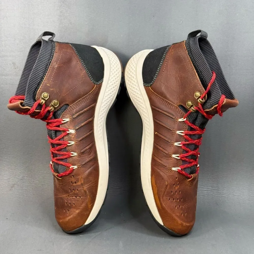 Timberland Mens FlyRoam Trail Mid Leather Forty Wheat sneaker boot Sz 10